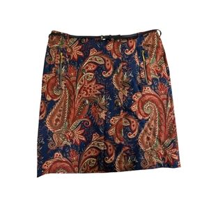 Vintage 80's paisley miniskirt fully lined size medium